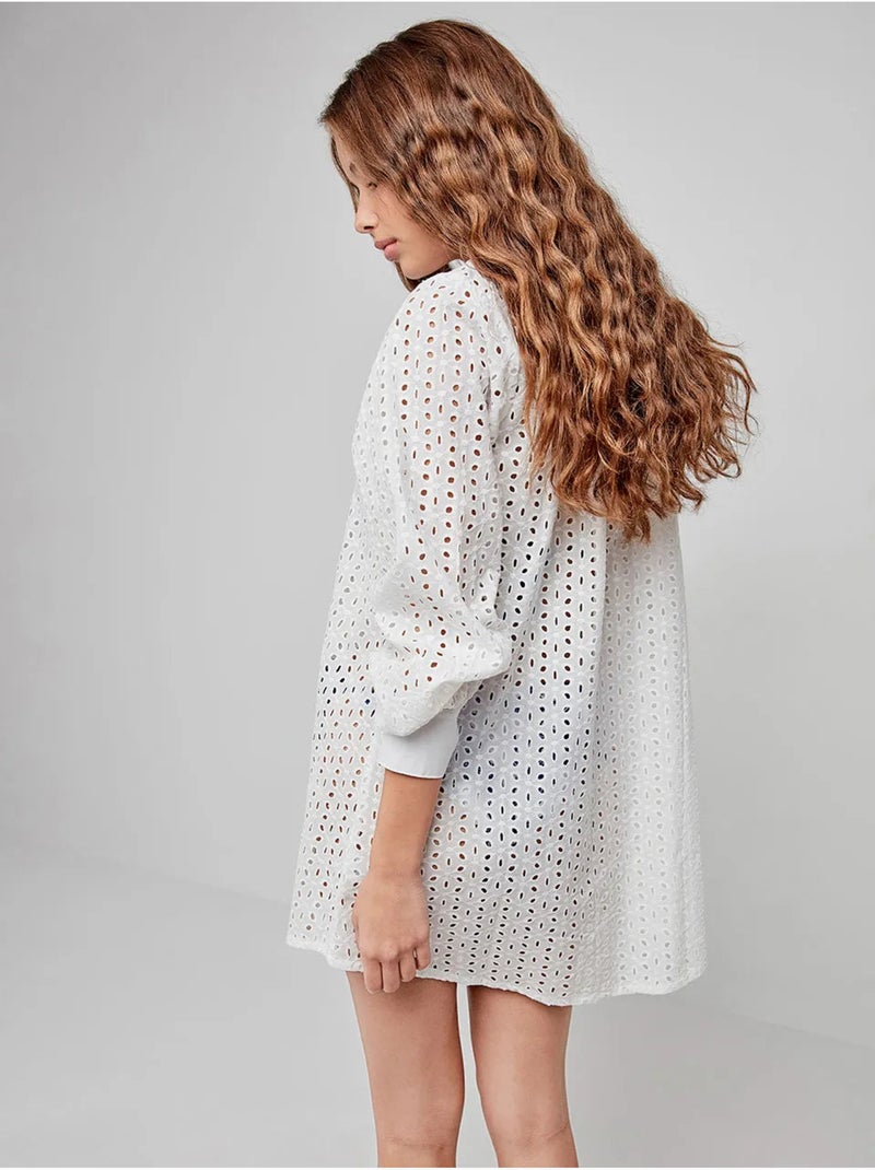Chemise avec fermeture boutonnée sur le devant, 100% coton Blanc - Kiabi