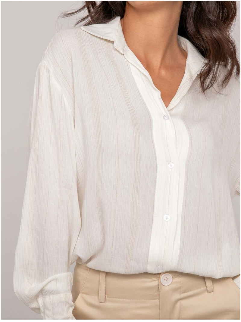 Chemise avec fil lurex odaya Blanc - Kiabi