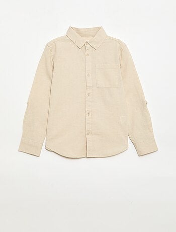 Chemise avec poche et manches retroussables