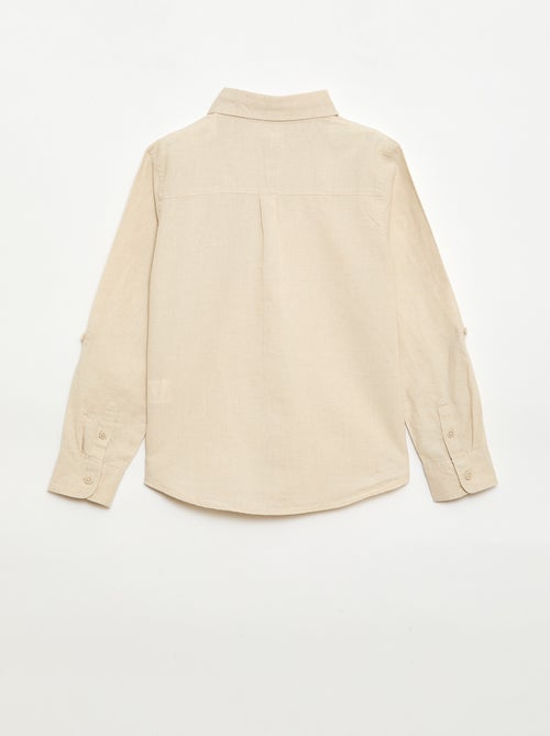 Chemise avec poche et manches retroussables - Kiabi