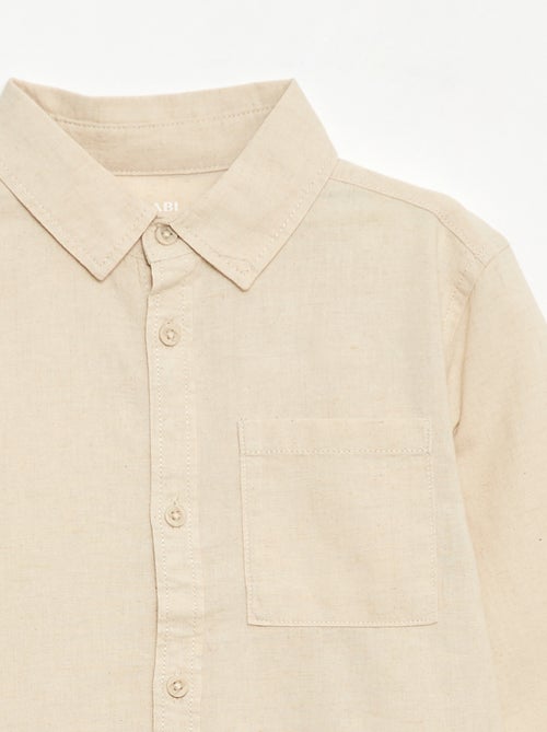 Chemise avec poche et manches retroussables - Kiabi