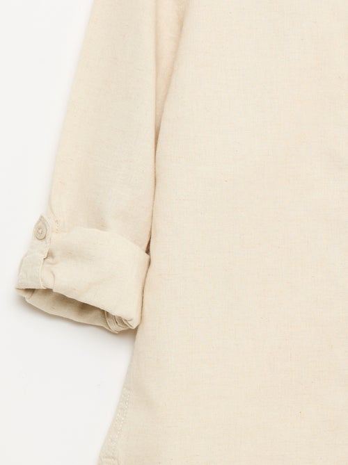 Chemise avec poche et manches retroussables - Kiabi