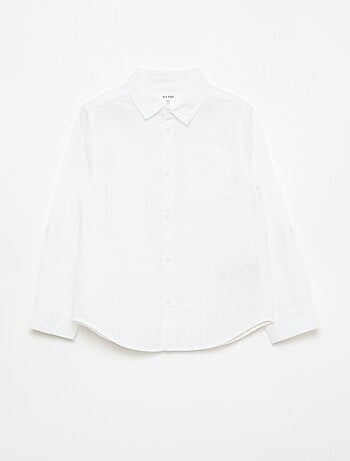 Chemise avec poche et manches retroussables