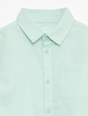 Chemise avec poche et manches retroussables