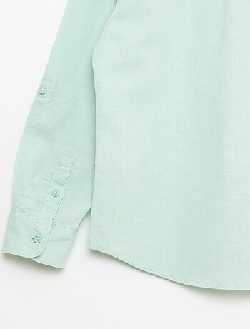 Chemise avec poche et manches retroussables