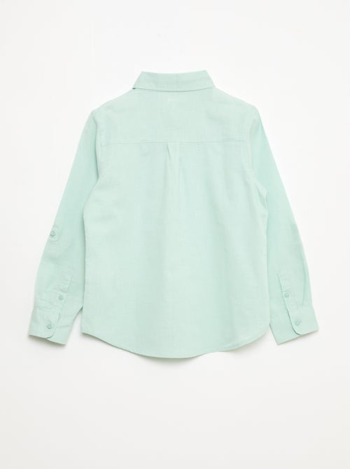 Chemise avec poche et manches retroussables - Kiabi