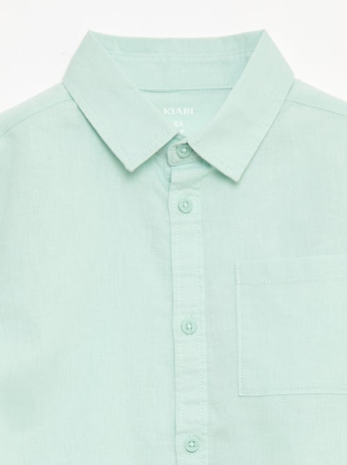 Chemise avec poche et manches retroussables - Kiabi