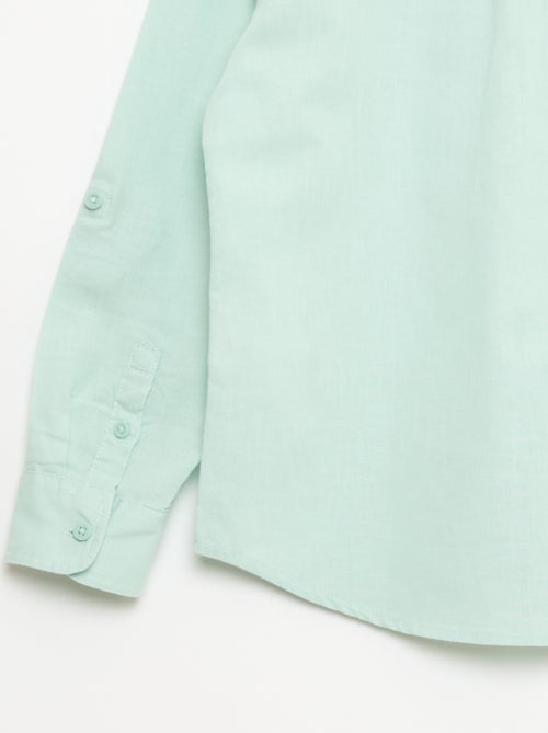 Chemise avec poche et manches retroussables - Kiabi