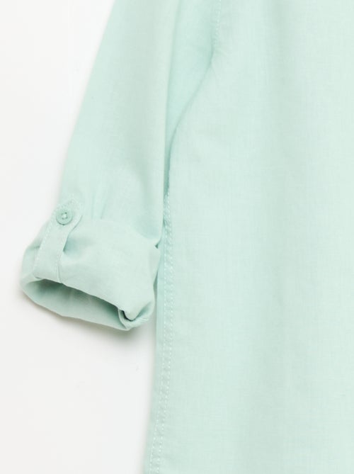 Chemise avec poche et manches retroussables - Kiabi