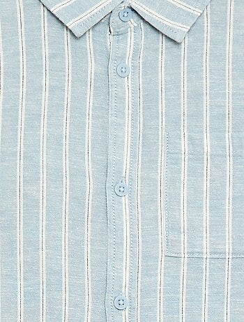 Chemise avec poche et manches retroussables