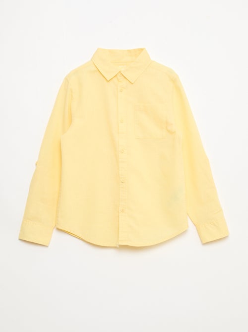 Chemise avec poche et manches retroussables - Kiabi
