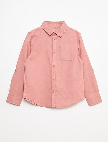 Chemise avec poche et manches retroussables