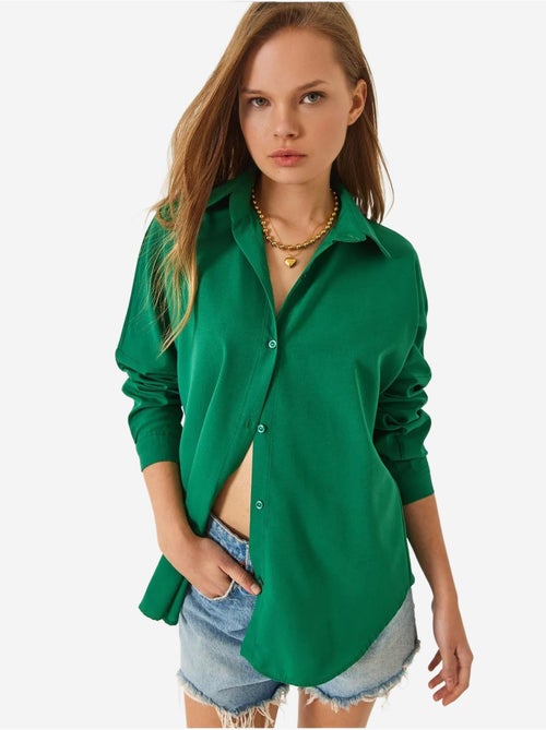 Chemise basique à manches longues et fermeture boutonnée lucci - Kiabi