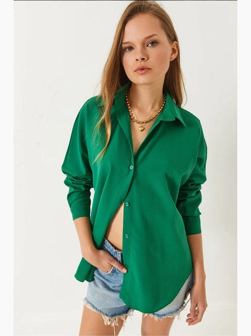 Chemise basique à manches longues et fermeture boutonnée lucci - Kiabi