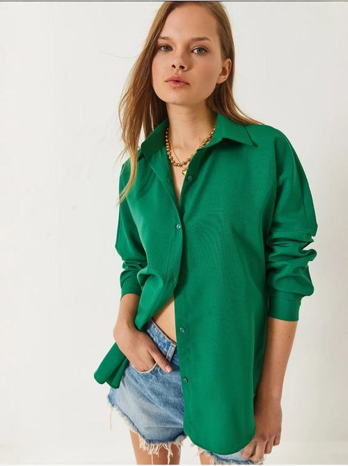 Chemise basique à manches longues et fermeture boutonnée lucci - Kiabi
