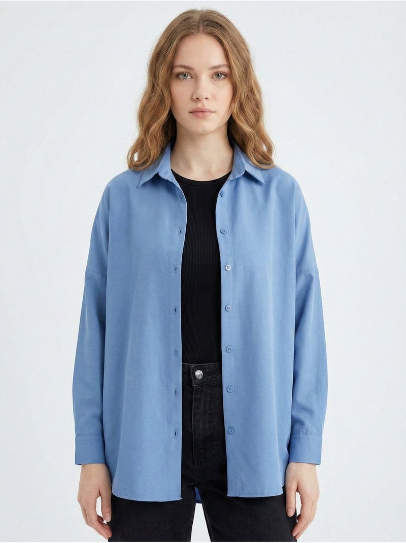 Chemise basique oversize bdart Bleu saphir - Kiabi