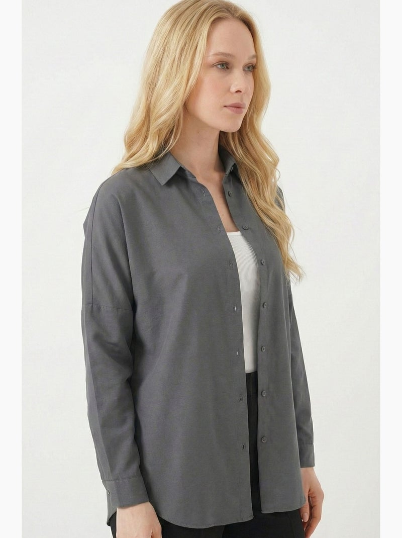 Chemise basique oversize bdart Gris Noir - Kiabi