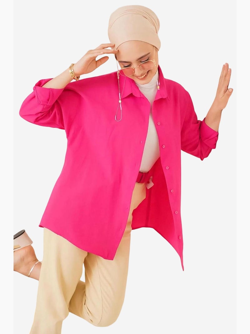 Chemise basique oversize bdart Rose fluo/Solinotes - Kiabi