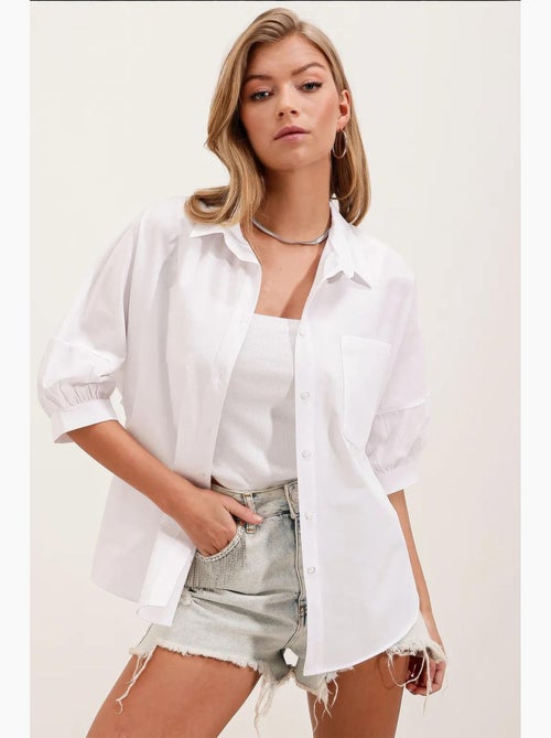 Chemise basique surdimensionnée à manches courtes bdart - Kiabi Chemise basique surdimensionnée à manches courtes bdart - Kiabi
