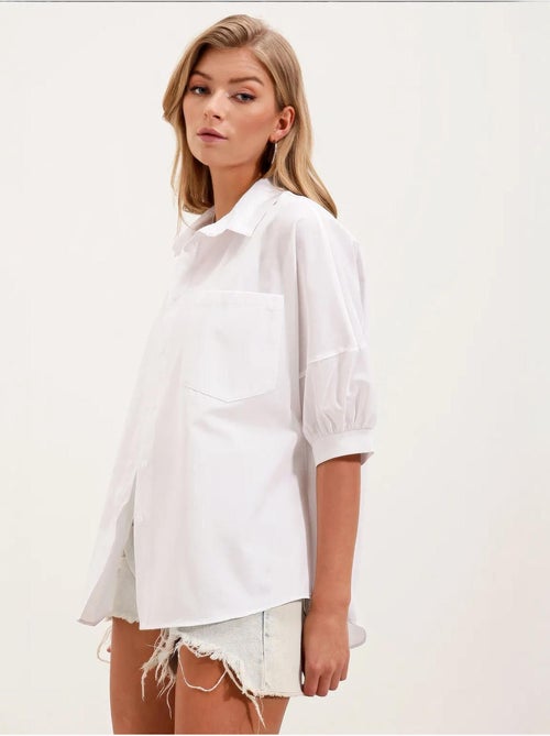 Chemise basique surdimensionnée à manches courtes bdart - Kiabi Chemise basique surdimensionnée à manches courtes bdart - Kiabi