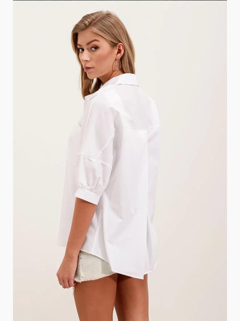 Chemise basique surdimensionnée à manches courtes bdart Blanc - Kiabi