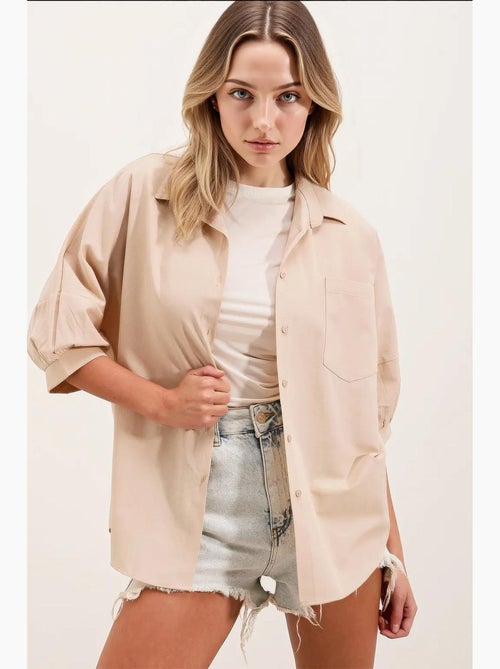 Chemise basique surdimensionnée à manches courtes bdart - Kiabi Chemise basique surdimensionnée à manches courtes bdart - Kiabi
