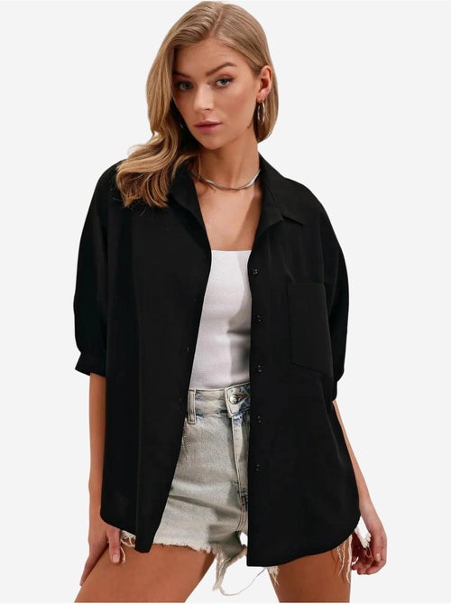 Chemise basique surdimensionnée à manches courtes bdart - Kiabi Chemise basique surdimensionnée à manches courtes bdart - Kiabi