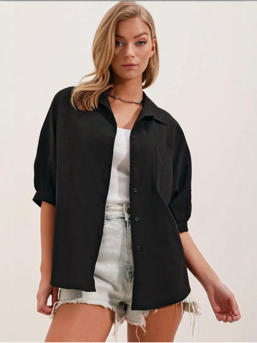 Chemise basique surdimensionnée à manches courtes bdart - Kiabi Chemise basique surdimensionnée à manches courtes bdart - Kiabi