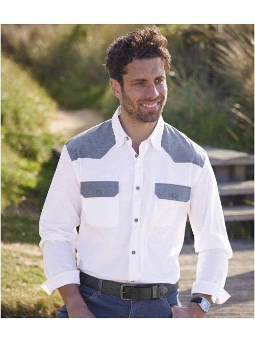 Chemise Blanche Style Western - ATLAS FOR MEN - Kiabi Chemise Blanche Style Western - ATLAS FOR MEN - Kiabi