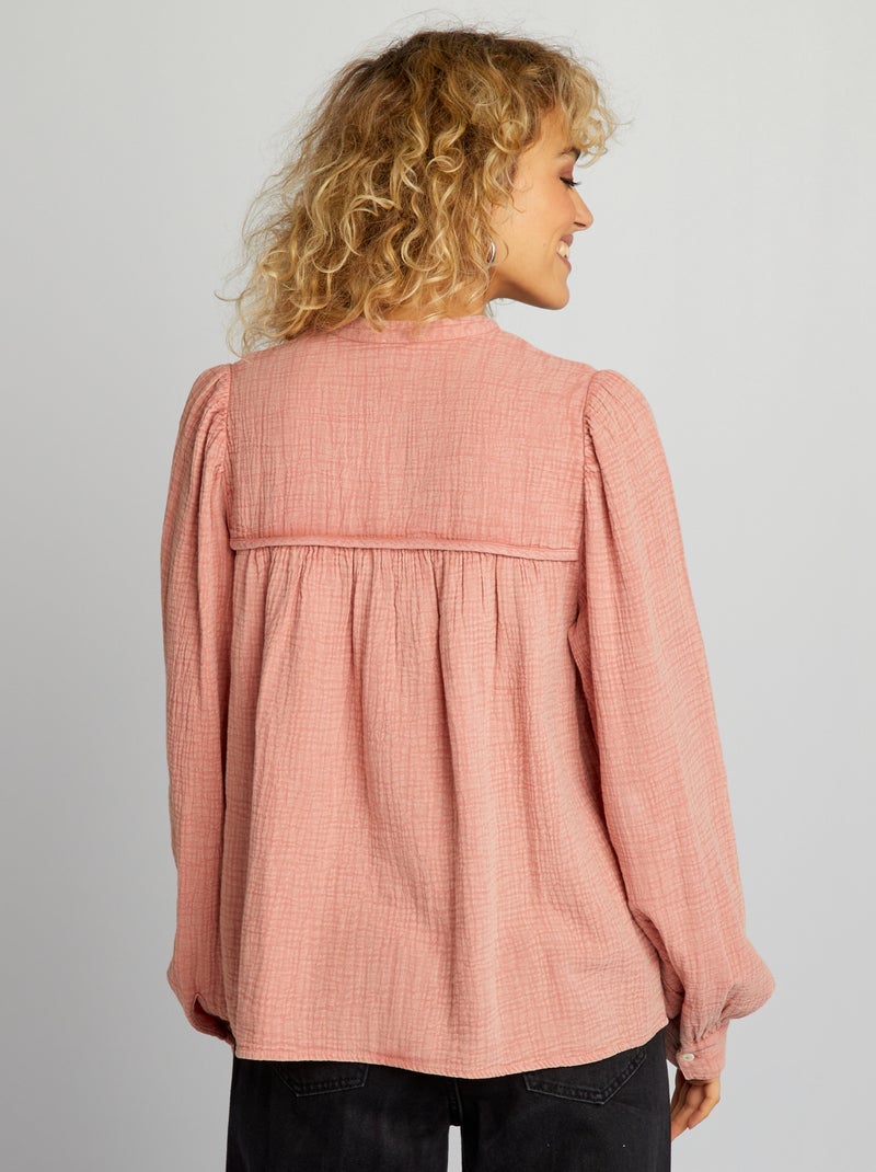 Chemise Boutonnée Bohème Femme Taille S - Imprimé Floral Rose Bleu Violet Vert, Occasion Très Bon état