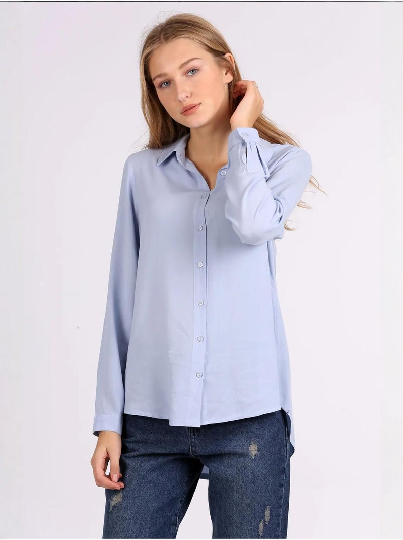 Chemise boutonnée à col de chemise bdart Bleu pastel - Kiabi