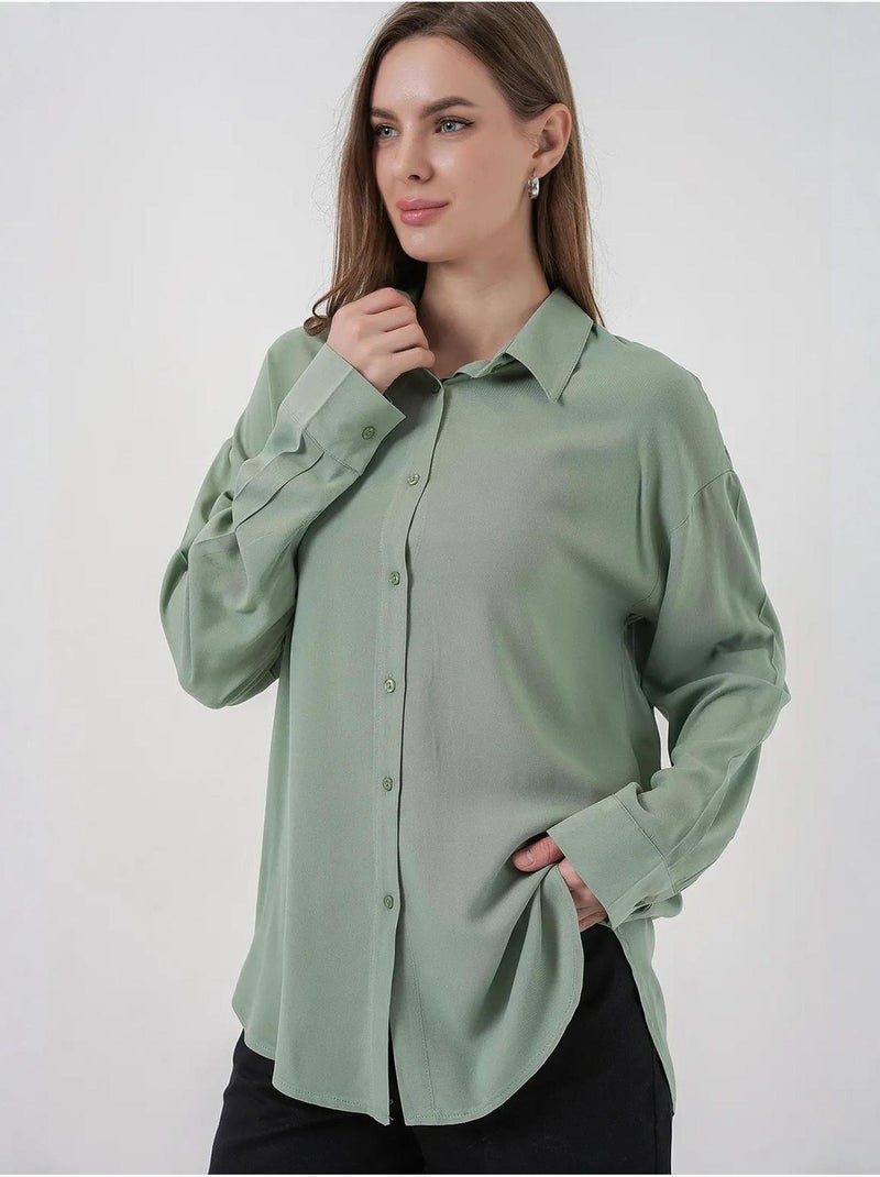 Chemise boutonnée à col de chemise bdart Vert pastel - Kiabi