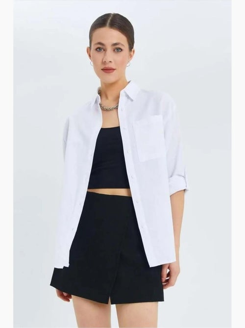 Chemise boutonnée à manches longues avec poche mixray - Kiabi Chemise boutonnée à manches longues avec poche mixray - Kiabi
