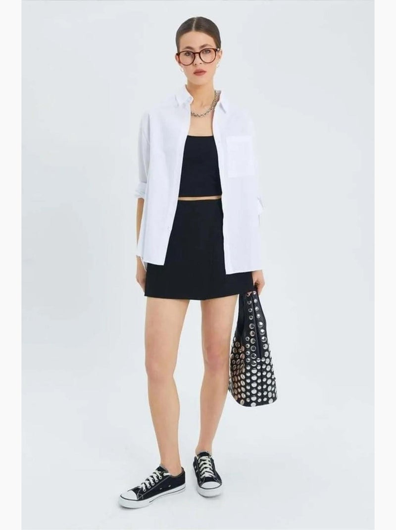 Chemise boutonnée à manches longues avec poche mixray Blanc - Kiabi