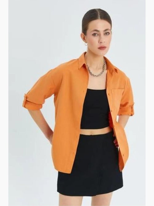 Chemise boutonnée à manches longues avec poche mixray - Kiabi
