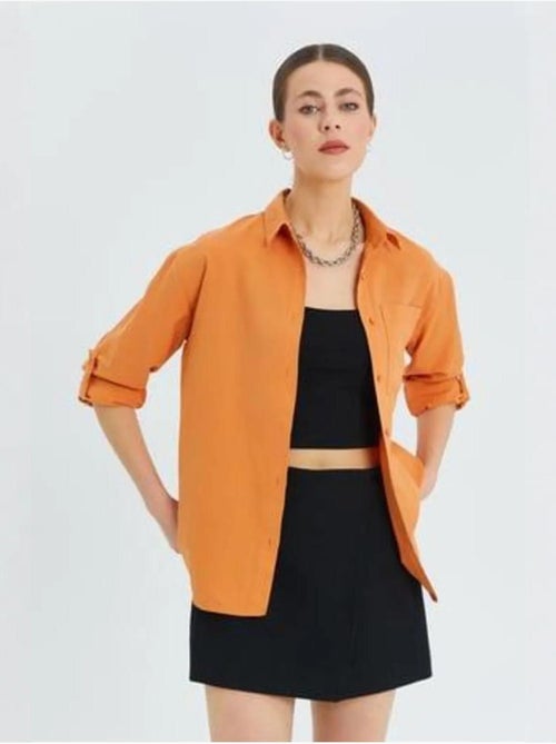 Chemise boutonnée à manches longues avec poche mixray - Kiabi