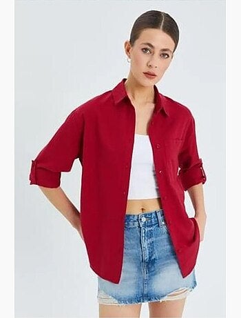 Chemise boutonnée à manches longues avec poche mixray