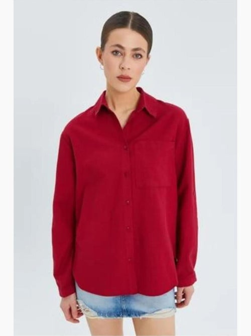 Chemise boutonnée à manches longues avec poche mixray - Kiabi