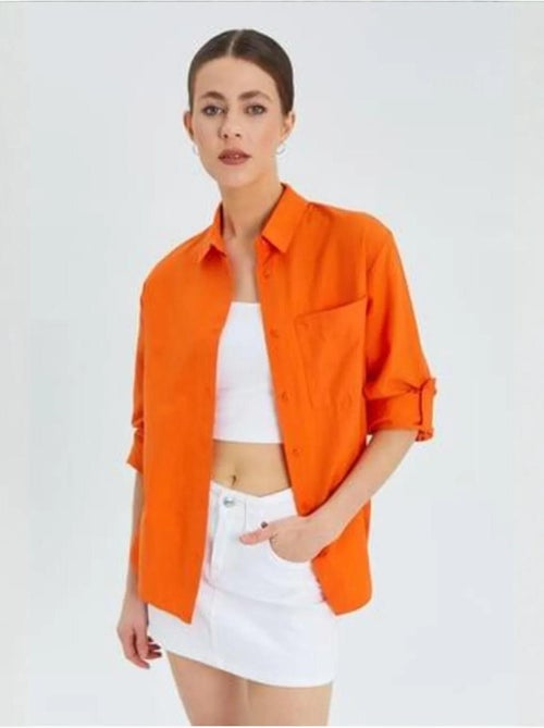 Chemise boutonnée à manches longues avec poche mixray - Kiabi Chemise boutonnée à manches longues avec poche mixray - Kiabi