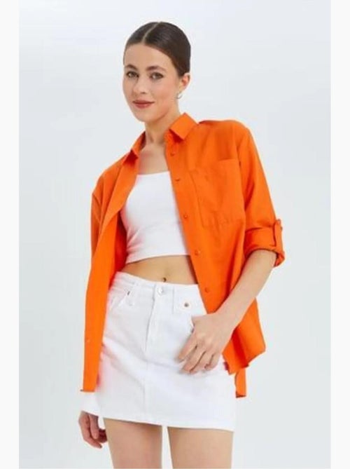 Chemise boutonnée à manches longues avec poche mixray - Kiabi Chemise boutonnée à manches longues avec poche mixray - Kiabi