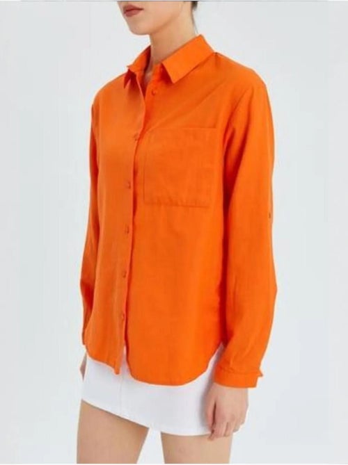 Chemise boutonnée à manches longues avec poche mixray - Kiabi Chemise boutonnée à manches longues avec poche mixray - Kiabi