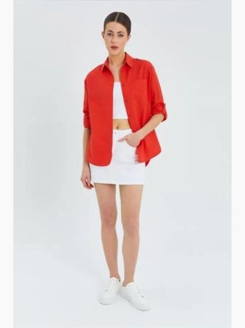 Chemise boutonnée à manches longues avec poche mixray - Kiabi