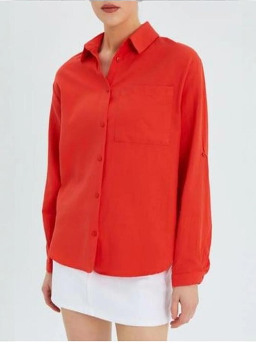 Chemise boutonnée à manches longues avec poche mixray - Kiabi