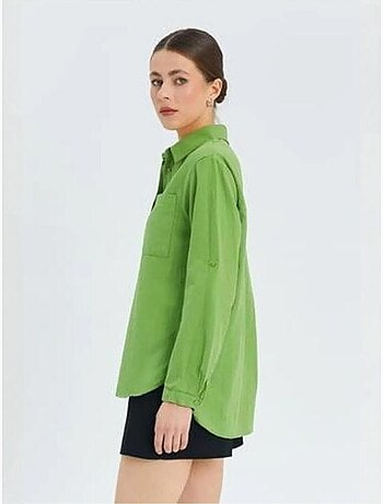 Chemise boutonnée à manches longues avec poche mixray