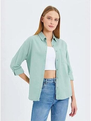 Chemise boutonnée à manches longues avec poche mixray