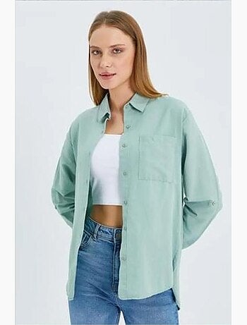 Chemise boutonnée à manches longues avec poche mixray