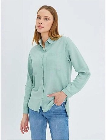 Chemise boutonnée à manches longues avec poche mixray