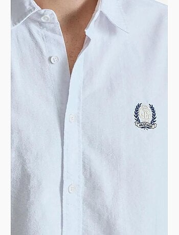 Chemise boutonnée à manches longues brodée giesto