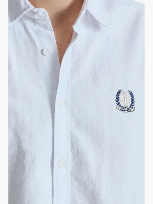 Chemise boutonnée à manches longues brodée giesto - Kiabi Chemise boutonnée à manches longues brodée giesto - Kiabi