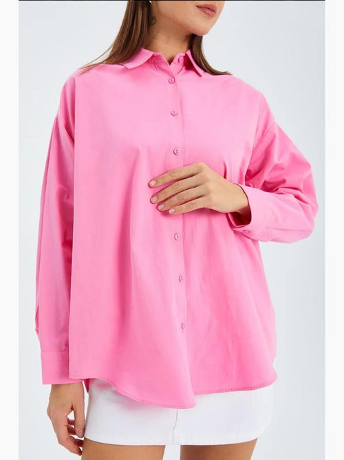 Chemise boutonnée à manches longues en coton mixray - Kiabi